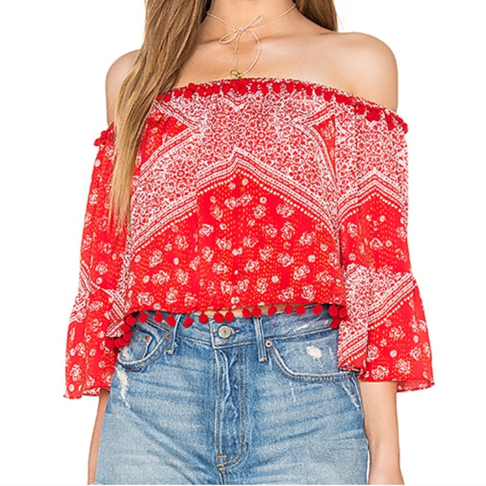 Tularosa alexa top red bandana print
